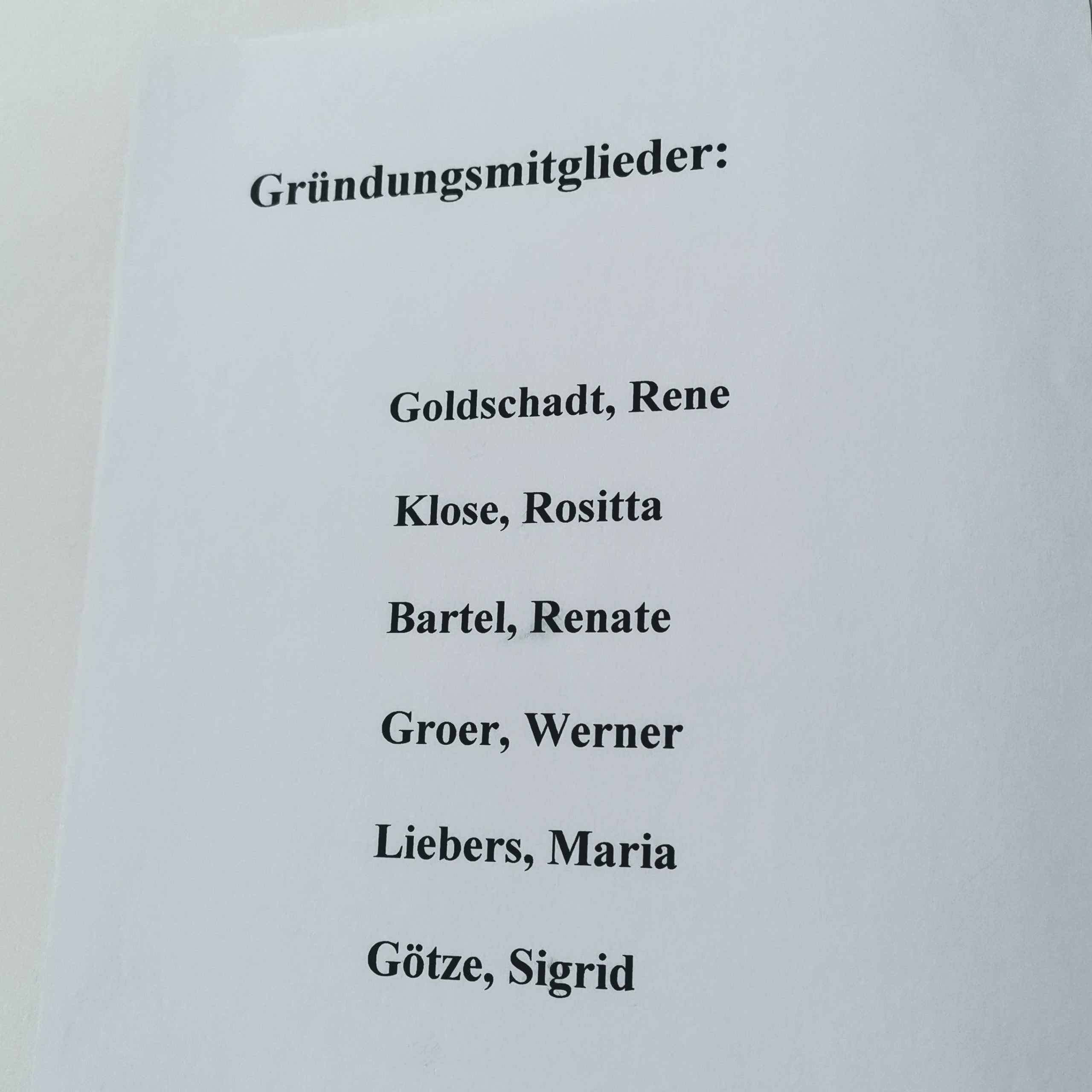 Gründungsmitglieder der RG15